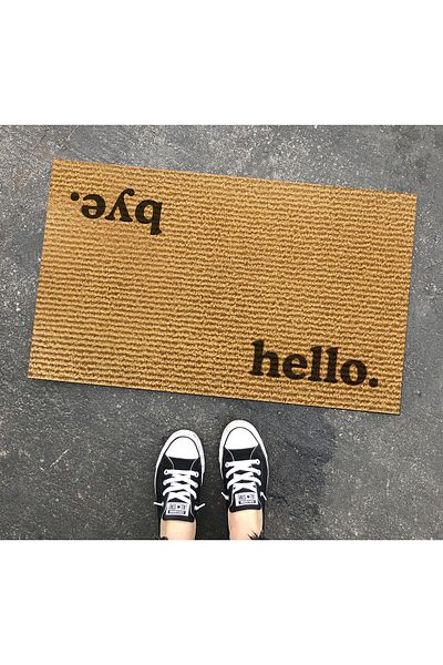 OLUNCA Hello Bye Carpet UV Printing Doorstep and Indoor Mat 45x75 Cm