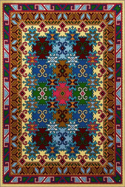 Rugs Modern Halı Covor decorativ tradițional-modern cu interior albastru 4253