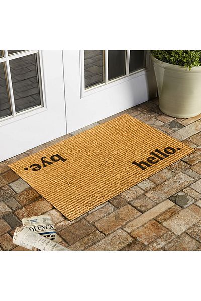 OLUNCA Hello Bye Carpet UV Printing Doorstep and Indoor Mat 45x75 Cm