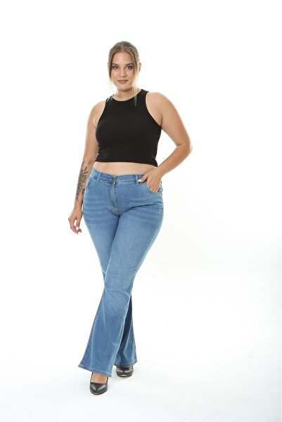 Butik Nilyam Plus Size Women's Jeans 24041 Ice Blue