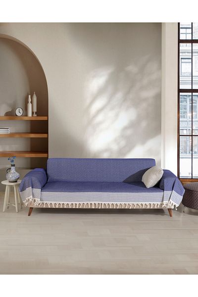 Lux Touch Μπλε Navy Blue Κάλυμμα Καναπέ Κάλυμμα Καναπέ Πολυμηλιακό 180 X 300 cm Κάλυμμα καναπέ-κρεβάτι Oversize