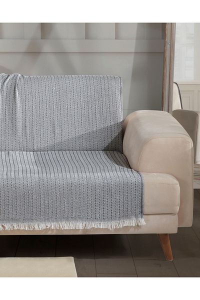 Lux Touch Vera Anthracite 200 x 220 cm Cotton Sofa Cover - Sofa Sofa Bed Divan Armchair Shawl