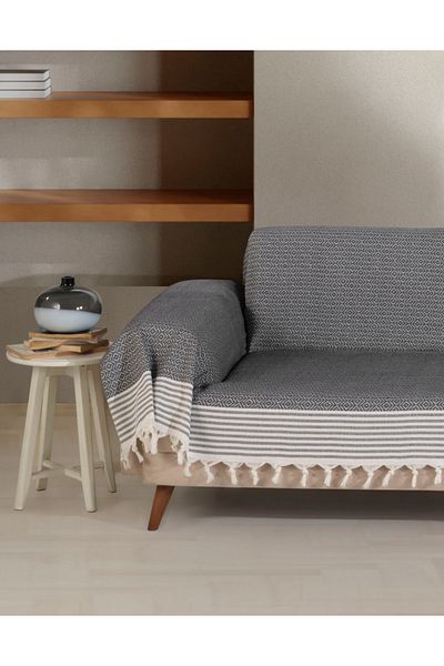 Lux Touch Anthracite Handles Bergama Sofa Cover - 180 X 300 cm Divan Kanapе Ĉekyat