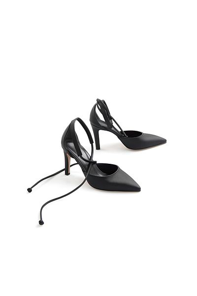 Pine Cone Pointed Toe Laced Matte Satin Stiletto Shoes