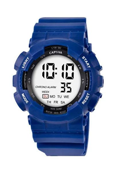 captiva 30 m Water Resistant Digital Alarm-Stopwatch-LED Light Sports Case Children's Wristwatch CPT.X046