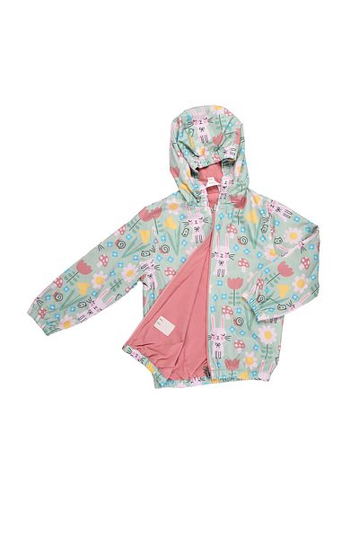 MİMBOKİDS Mimbo Kids Girl's Off-White Colored Patterned Raincoat