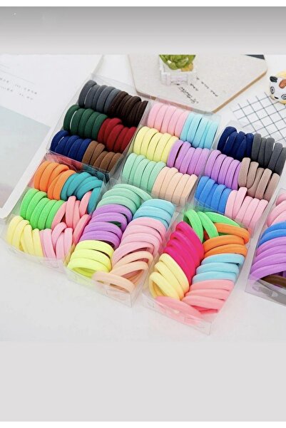 hbtasarim Set de 100 de agrafe din cauciuc pentru păr colorat pentru femei