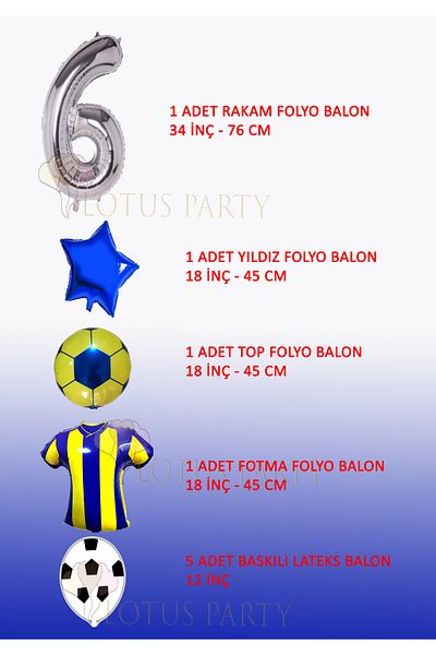 LOTUS PARTY Σετ γενεθλίων με θέμα το κίτρινο Navy Blue Football - Κίτρινο Navy Blue Foil Balloon - Μπαλόνι Foil Age 6