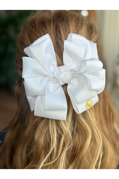 QUEEN AKSESUAR Luxury design stratified rose white satin large bow clip buckle female child henna engagement