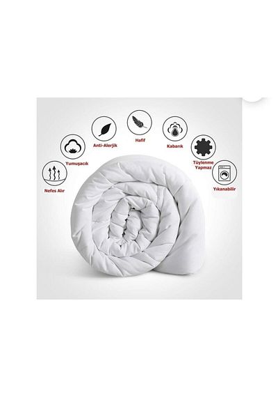 AYHOME Single Lux Comfort Quilt White Quilt Antiallergic Antibacterial Microfiber Quilt 155 X 215