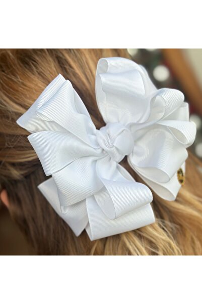 QUEEN AKSESUAR Luxury design stratified rose white satin large bow clip buckle female child henna engagement