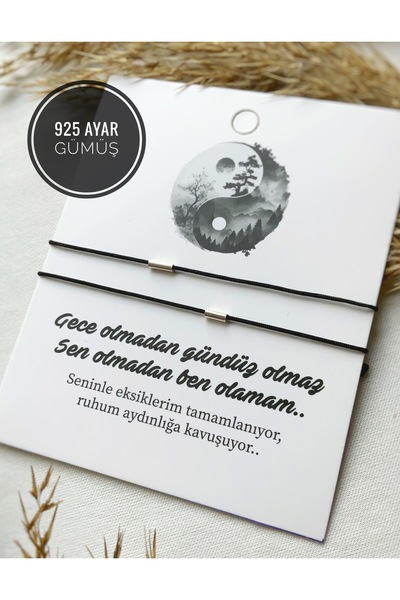 Atölye Merdiven 2’Li 925 ayar gümüş Kırmızı çift eş arkadaş bilekliği