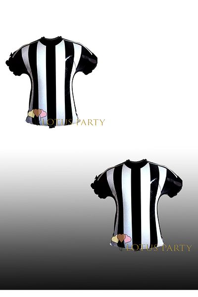 LOTUS PARTY Black and White Jersey Foil Balloon - Foil Balloon - Black and White Party Supplies 2 Pieces