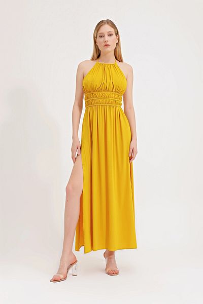 ZEKİ DRESS WITH DECOLTED BACK