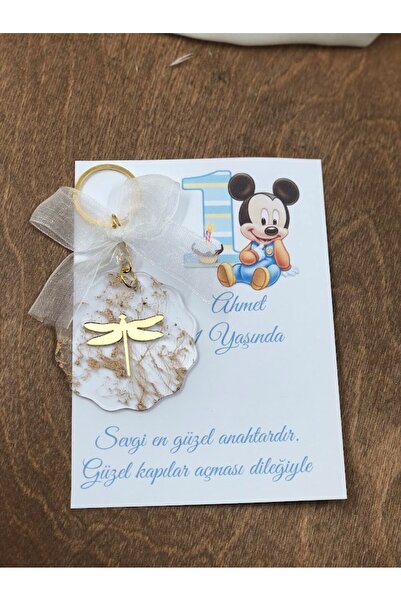 Denseden 25 قطعة من سلسلة مفاتيح إيبوكسي هدية عيد ميلاد للأطفال حديثي الولادة