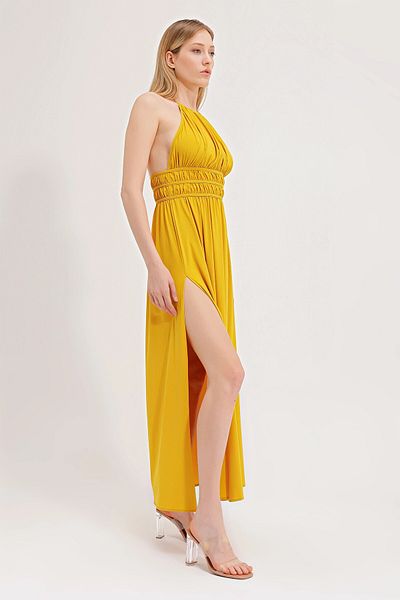 ZEKİ DRESS WITH DECOLTED BACK