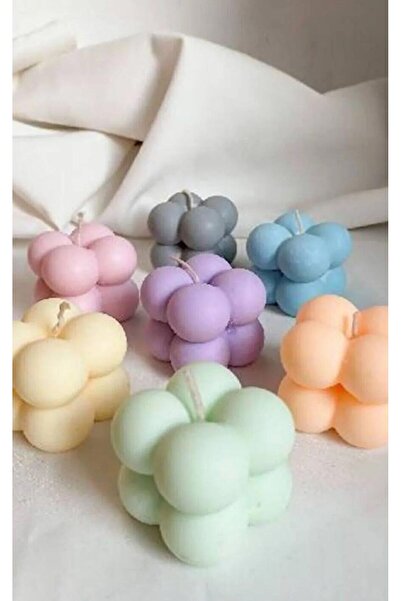 wommans 10 Adet Özel Renkli Mini Bubble Mum Davet Nikah Söz Nişan Kına