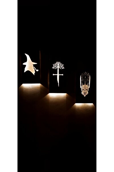 woodenreal Lord Of The Rings Yüzüklerin Efendisi Dekoratif Işıklı Kumandalı U...