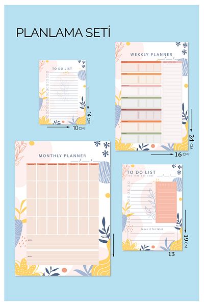 BULUT DİJİTAL Planning Set/Set of 4/Check Card/Table Top