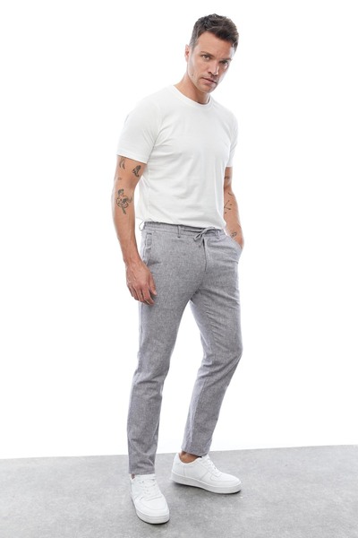 PAULMARK MEN'S JOGGER SIDE WAIST ELASTIC TROUSERS 3732J