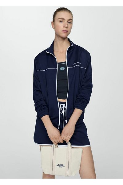 MANGO Woman Contrast Detailed Mini Skirt