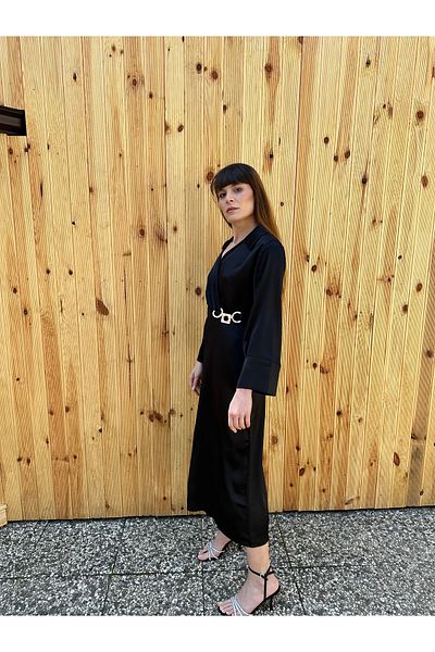 ELİSA Waist Buckle Satin Dress