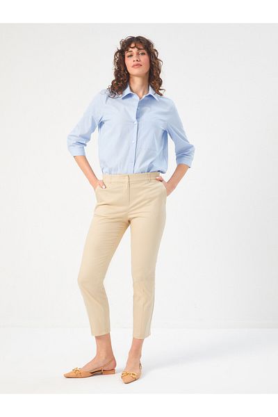 Faik Sönmez Pantaloni din bumbac cu talie elastică 68533