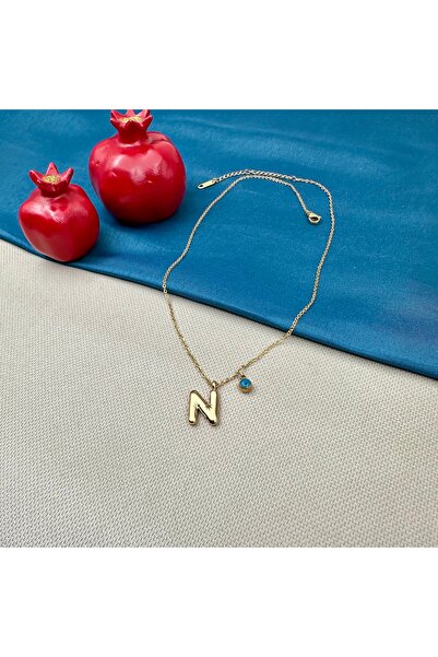 Opia Takı & Aksesuar قلادة مطرزة بحروف بالون من الفولاذ للنساء