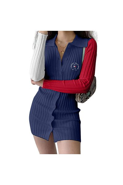 Tommy Hilfiger ...Tommy Hilfiger One-Piece Knitted Front Button Dress