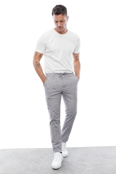 PAULMARK MEN'S JOGGER SIDE WAIST ELASTIC TROUSERS 3732J