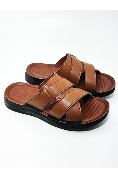 ZSHOES Ανδρικές Δερμάτινες Μαύρες/Μαύρες 40-45 Ορθοπεδικές Παντόφλες