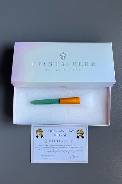 Crystalclem Aventurine Natural Stone Mask Brush