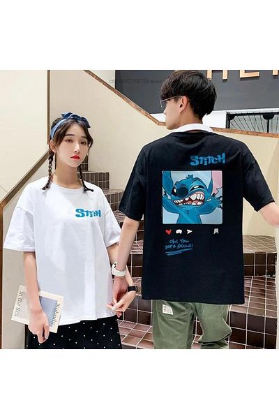 Touz Moda Μπλουζάκι Stitch Printed Oversize (Αποστολή μόνο, Επιλέξτε χρώμα)