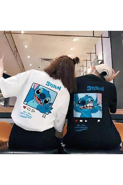 Touz Moda Μπλουζάκι Stitch Printed Oversize (Αποστολή μόνο, Επιλέξτε χρώμα)