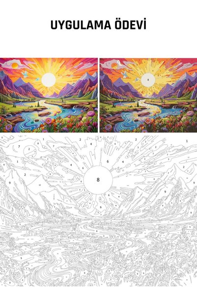 Enine Boyuna Eğitim Painting by Numbers Abstract Paintings Dream World (10 Different Super Paintings)