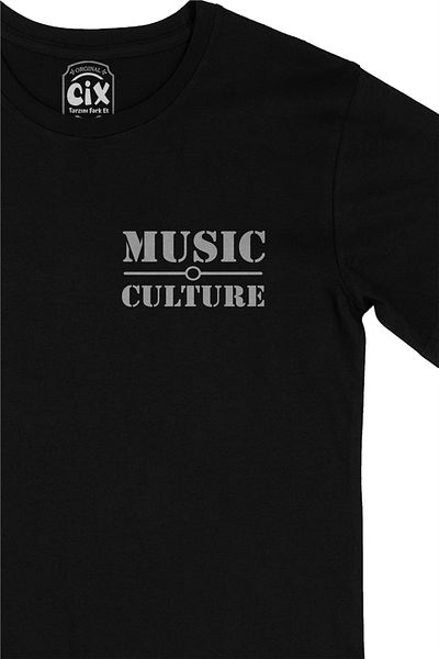 Cix Μαύρο μπλουζάκι Music Culture με σχέδιο λογότυπου τσέπης