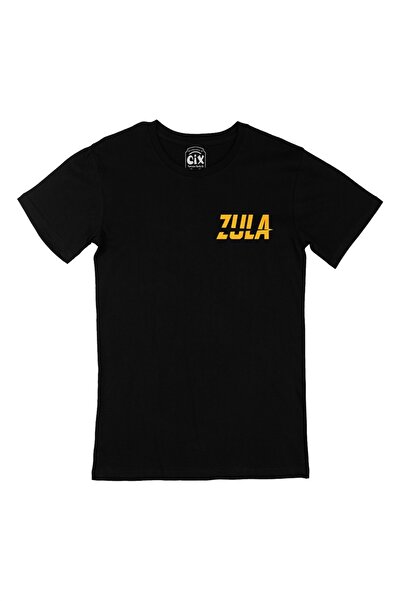 Cix تي شيرت أسود مع تصميم شعار جيب زولا