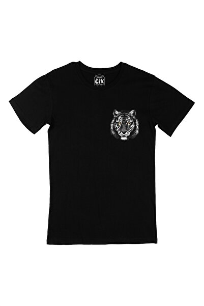 Cix Black T-Shirt with Tiger Pocket Logo Design