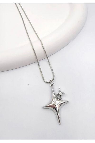 Köstebek Star Detailed Double Necklace