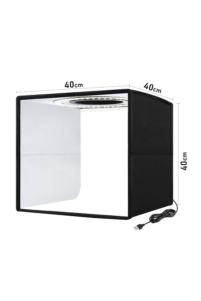 Coverzone Mini Fotoğraf Stüdyosu Işık Kutusu 40cm x 40cm Fotoğraf Çekim Çadırı Taşınabilir Katlanabilir