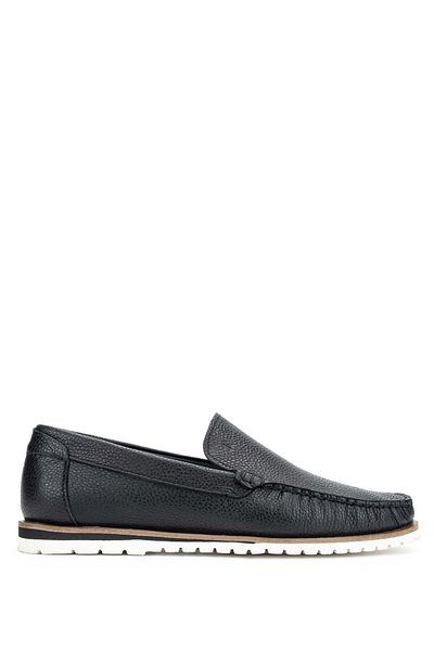 Tamer Tanca Genuine Leather Black Men's Loafer Shoes
