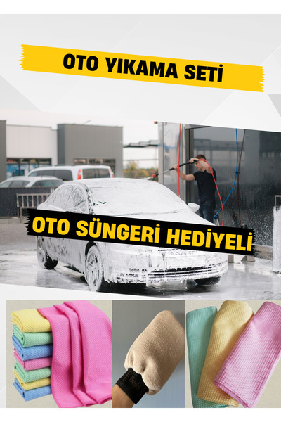 GOLDRİSE Set de spălat auto din 3 piese Mănușă de spălat Pânză de microfibră ...