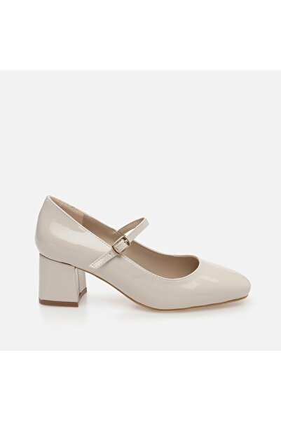 Hotiç Beige Thick Heeled Women's Shoes
