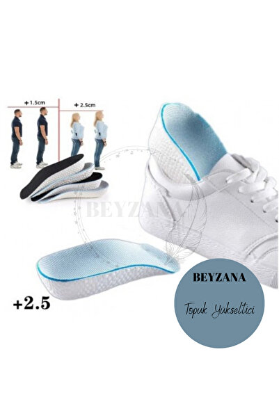 MEDITERIAN Silikon 2,5 Cm Kadın Ortopedik Tabanlık Topuk Yükseltici Boy Uzatı...