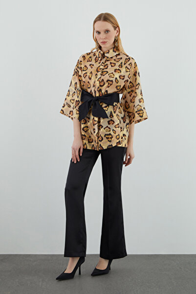 kı.we Truvakar Kol Kuşaklı Leopar Desenli Gömlek