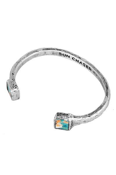 HAZE & GLORY Armband Türkis Kupfer Edelstein Armreif - Sun Chaser