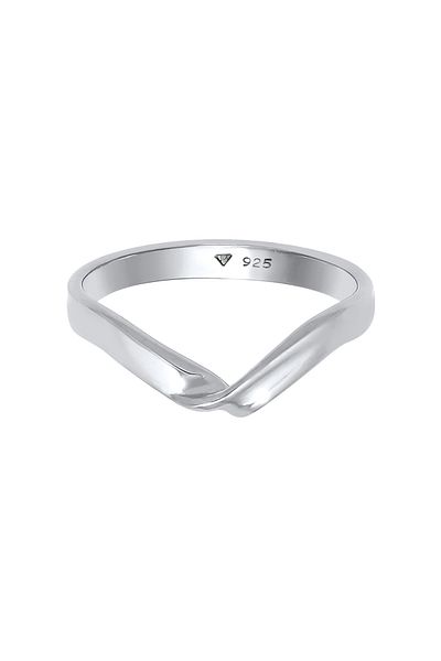ELLI Trendy V Form 925er Silberring Wickelring