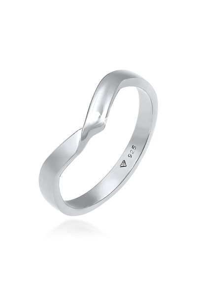 ELLI Trendy V Form 925er Silberring Wickelring