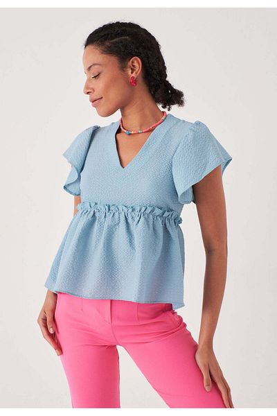Herita Bluse mit kurzen Ärmeln