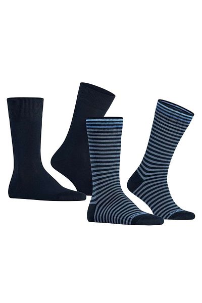 Burlington Herren Socken – 2er-Pack, Einheitsgröße, Everyday Stripe SO Mixed, Baumwolle
